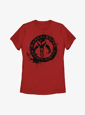 Star Wars The Mandalorian Painted Skull Womens T-Shirt