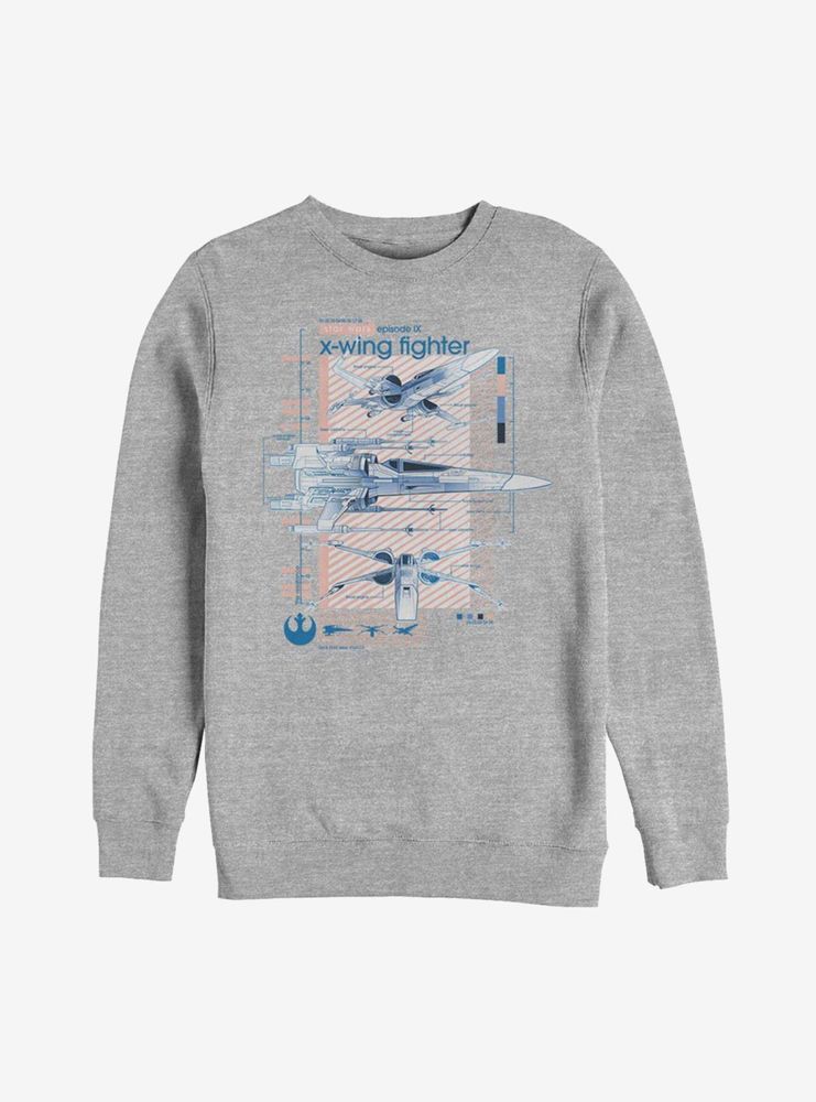 Star Wars Episode IX The Rise Of Skywalker X-Wing Fighters Ninety Sweatshirt