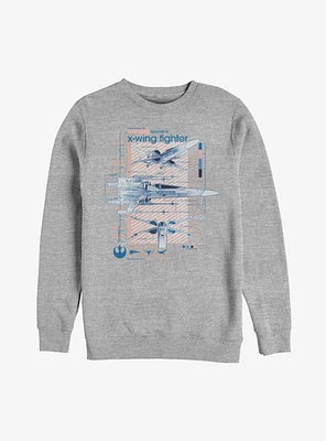 Star Wars Episode IX The Rise Of Skywalker X-Wing Fighters Ninety Sweatshirt