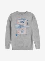 Star Wars Episode IX The Rise Of Skywalker X-Wing Fighters Ninety Sweatshirt