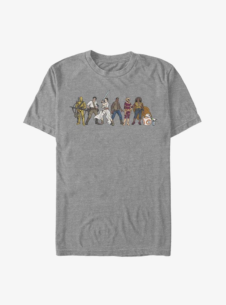 Star Wars Episode IX The Rise Of Skywalker Resistance Lineup T-Shirt