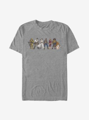 Star Wars Episode IX The Rise Of Skywalker Resistance Lineup T-Shirt