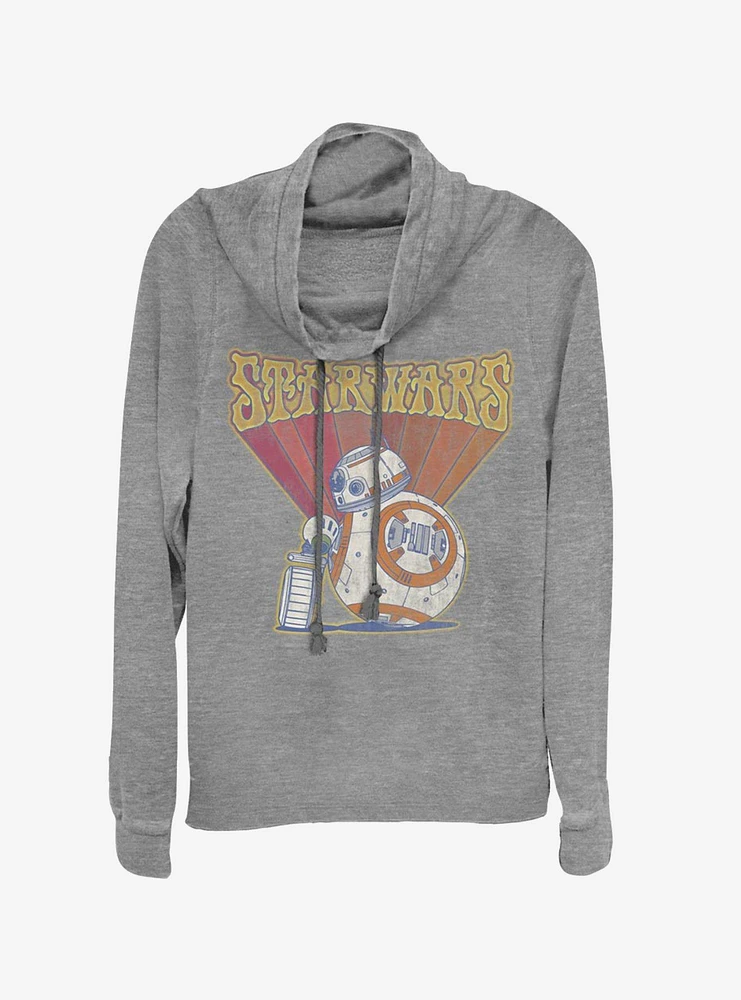 Star Wars Episode IX The Rise Of Skywalker BB8 Retro Cowlneck Long-Sleeve Womens Top