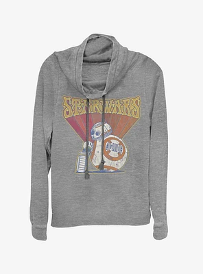 Star Wars Episode IX The Rise Of Skywalker BB8 Retro Cowlneck Long-Sleeve Womens Top