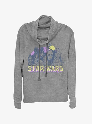 Star Wars Episode IX The Rise Of Skywalker Retro Rebel Cowlneck Long-Sleeve Womens Top