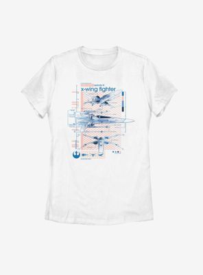 Star Wars Episode IX The Rise Of Skywalker X-Wing Fighters Ninety Womens T-Shirt