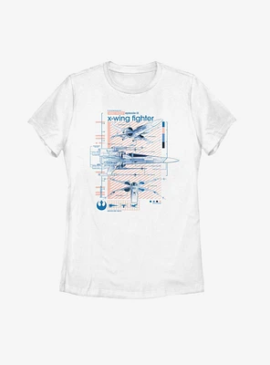 Star Wars Episode IX The Rise Of Skywalker X-Wing Fighters Ninety Womens T-Shirt