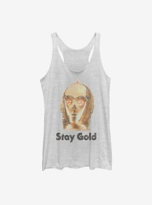 Star Wars Episode IX The Rise Of Skywalker Stay Gold Womens Tank Top