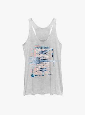 Star Wars Episode IX The Rise Of Skywalker X-Wing Fighters Ninety Womens Tank Top