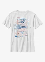 Star Wars Episode IX The Rise Of Skywalker X-Wing Fighters Ninety Youth T-Shirt