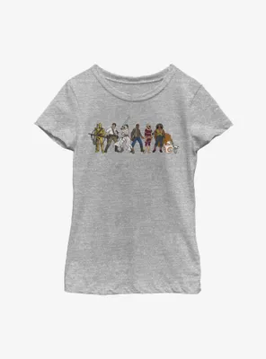 Star Wars Episode IX The Rise Of Skywalker Resistance Lineup Youth Girls T-Shirt