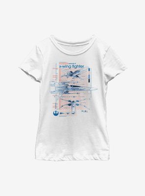 Star Wars Episode IX The Rise Of Skywalker X-Wing Fighters Ninety Youth Girls T-Shirt