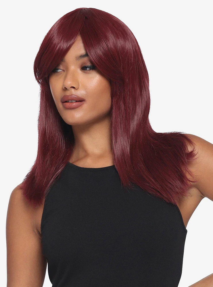 Epic Cosplay Theia Burgundy Red Medium Length Wig