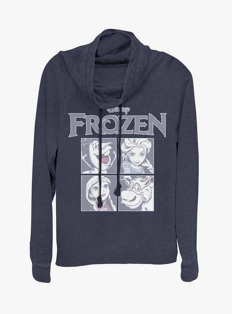 Disney Frozen Ice Cubes Cowl Neck Long-Sleeve Girls Top