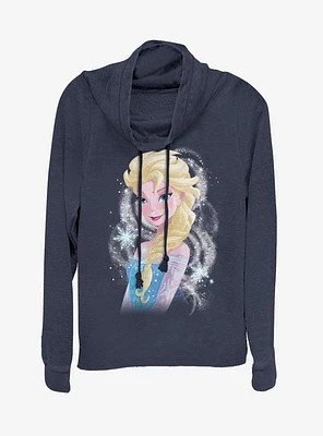 Disney Frozen Elsa Swirl Cowl Neck Long-Sleeve Girls Top