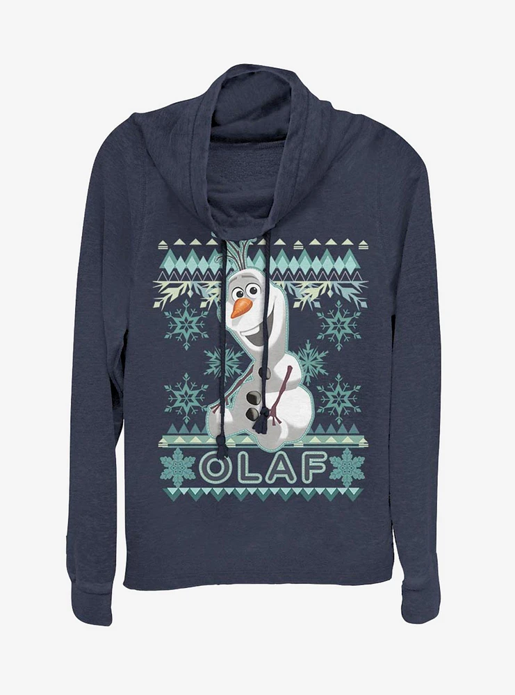 Disney Frozen Olaf Fade X-Mas Cowl Neck Long-Sleeve Girls Top