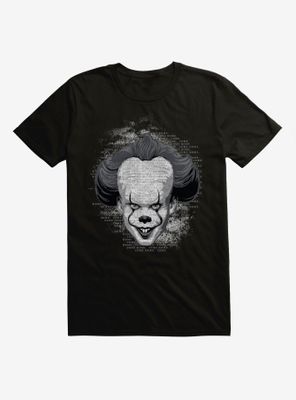 IT Chapter Two Pennywise Come Home Script Grayscale T-Shirt