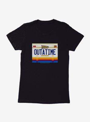 Back To The Future Out A Time License Plate Womens T-Shirt