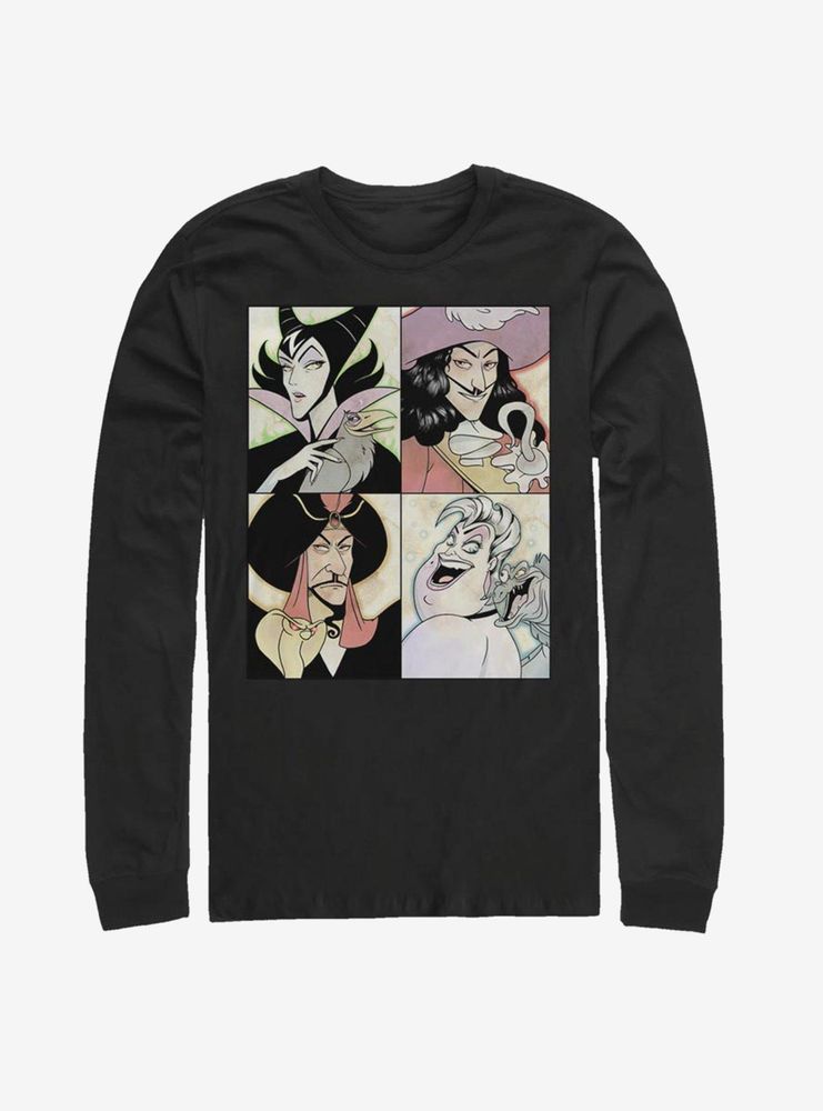 Disney Villains Anime Style Portraits Long-Sleeve T-Shirt