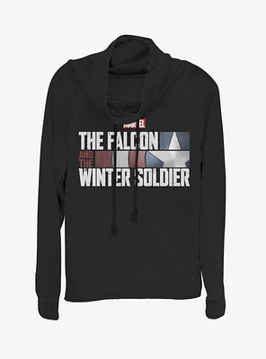 Marvel The Falcon And Winter Soldier Cowlneck Long-Sleeve Womens Top