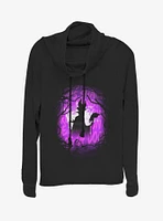 Disney Sleeping Beauty Maleficent Fog Of Doom Cowlneck Long-Sleeve Womens Top