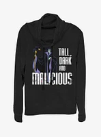 Disney Sleeping Beauty Maleficent Tall Dark And Malicious Cowlneck Long-Sleeve Womens Top