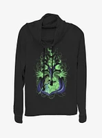 Disney Sleeping Beauty Maleficent Touch The Spindle Cowlneck Long-Sleeve Womens Top