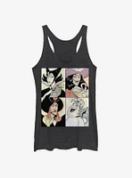 Disney Villains Anime Style Portraits Womens Tank Top