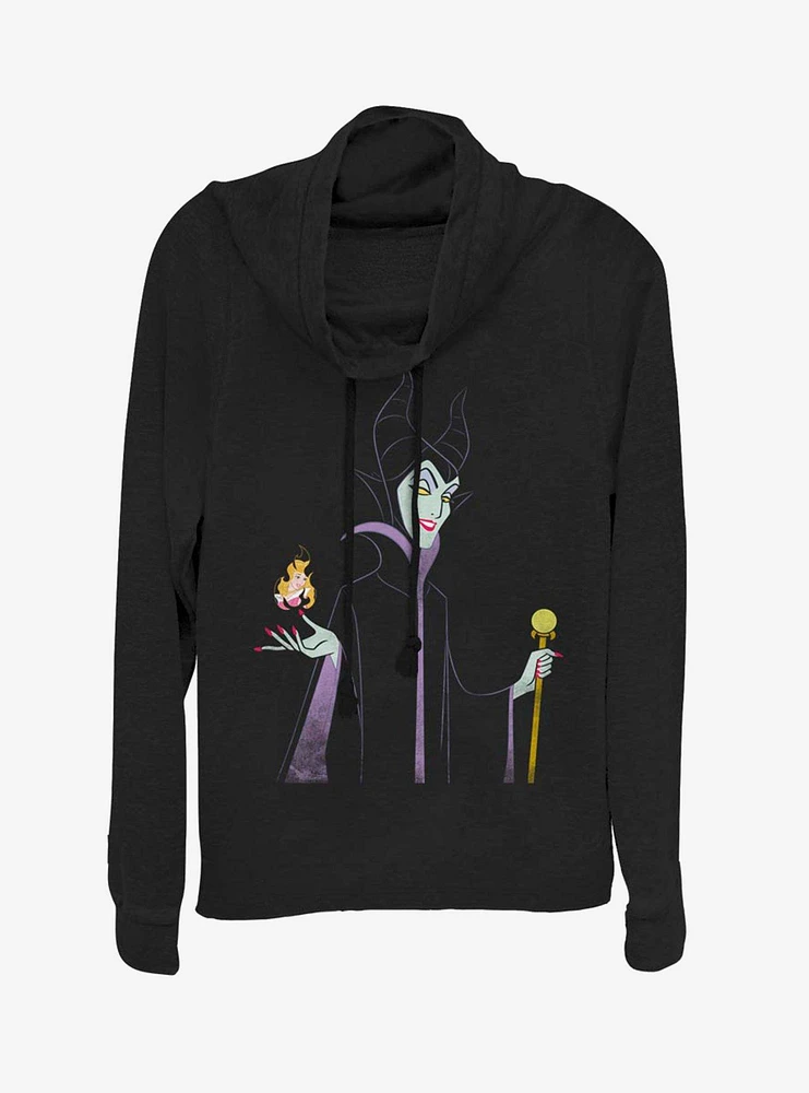 Disney Sleeping Beauty Maleficent Watch Them Burn Cowlneck Long-Sleeve Womens Top