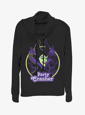 Disney Sleeping Beauty Maleficent Party Crasher Cowlneck Long-Sleeve Womens Top