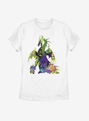Disney Sleeping Beauty Maleficent Dragon Silhouette Womens T-Shirt