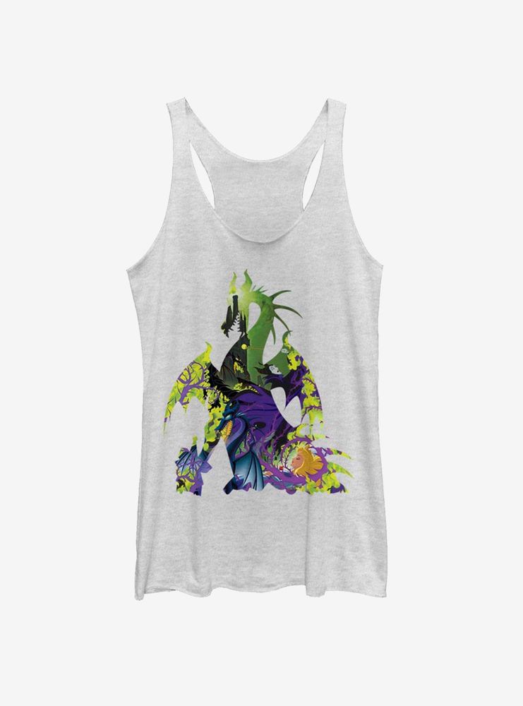 Disney Sleeping Beauty Maleficent Dragon Silhouette Womens Tank Top