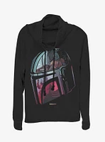 Star Wars The Mandalorian Helmet Explanation Cowl Neck Long-Sleeve Girls Top