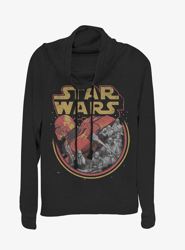 Star Wars Episode IX The Rise Of Skywalker Retro Villains Cowl Neck Long-Sleeve Girls Top