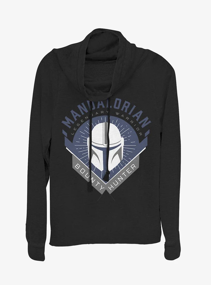 Star Wars The Mandalorian Crest Cowl Neck Long-Sleeve Girls Top