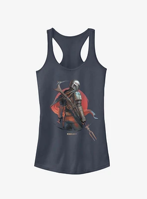 Star Wars The Mandalorian Sunrise Girls Navy Blue Tank Top