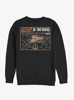 Star Wars Episode IX The Rise Of Skywalker Starfighter Schematic Sweatshirt