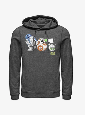 Star Wars Episode IX The Rise Of Skywalker Cartoon Droid Lineup Hoodie