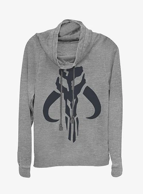 Star Wars The Mandalorian Simple Symbol Cowl Neck Long-Sleeve Girls Top