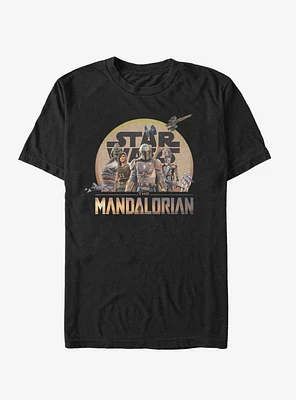 Star Wars The Mandalorian Characters Action Pose T-Shirt