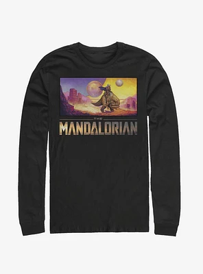 Star Wars The Mandalorian Colorful Landscape Long-Sleeve T-Shirt