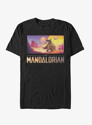 Star Wars The Mandalorian Colorful Landscape T-Shirt