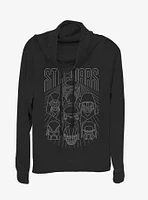 Star Wars Episode IX The Rise Of Skywalker Dark Side Band Cowl Neck Long-Sleeve Girls Top