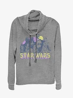 Star Wars Episode IX The Rise Of Skywalker Retro Rebel Cowl Neck Long-Sleeve Girls Top