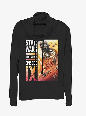 Star Wars Episode IX The Rise Of Skywalker First Order Collage Cowl Neck Long-Sleeve Girls Top