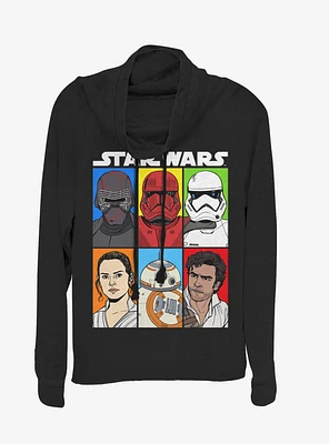 Star Wars Episode IX The Rise Of Skywalker Friend Or Foe Cowl Neck Long-Sleeve Girls Top