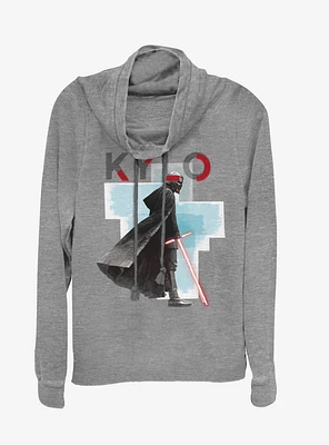 Star Wars Episode IX The Rise Of Skywalker Kylo Red Mask Cowl Neck Long-Sleeve Girls Top