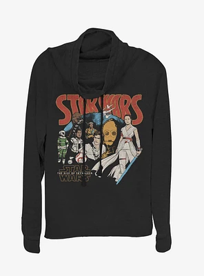 Star Wars Episode IX The Rise Of Skywalker Retro Buddies Cowl Neck Long-Sleeve Girls Top