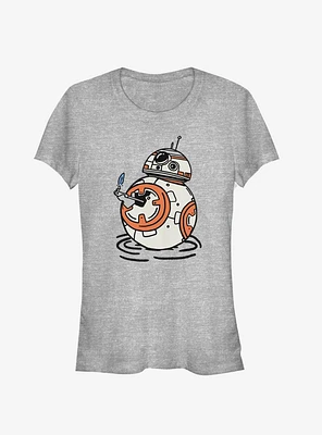 Star Wars Episode IX The Rise Of Skywalker BB-8 Doodles Girls T-Shirt