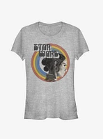 Star Wars Episode IX The Rise Of Skywalker Vintage Rey Rainbow White KTS Girls T-Shirt